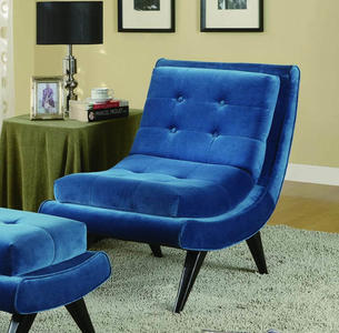 5th Avenue Armless Swayback Lounge Chair (Cerulean Blue) - [LC281FABL]