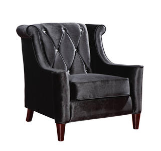 Barrister Chair (Black Velvet & Crystal) - [LC8441BLACK]