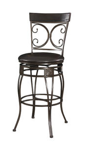 Big & Tall Back to Back Scroll Barstool (Black) - [938-851]