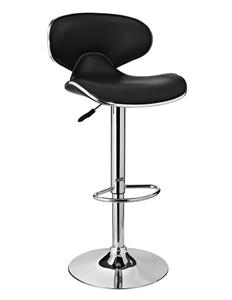 Chrome Barstool (Black Upholstery) - [171-890]