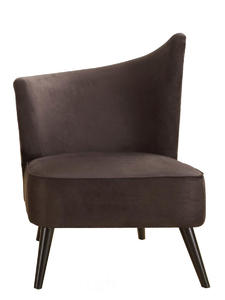 Elegant Accent Chair with Left-Flared Back (Black Microfiber) - [LC2132MFBLLE]