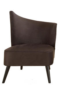 Elegant Accent Chair with Right-Flared Back (Black Microfiber) - [LC2132MFBLRI]