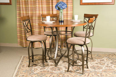 Hamilton Five Piece Counter Height Dining Set (Matte Pewter & Bronze) - [697-441M1]