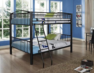 Heavy Metal Full Over Full Bunk Bed (Black) - [938-137]