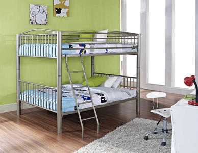 Heavy Metal Full Over Full Bunk Bed (Pewter) - [941-137]