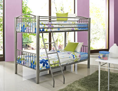 Heavy Metal Twin Over Twin Bunk Bed (Pewter) - [941-138]