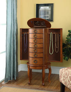 Jewelry Armoire (Burnished Oak) - [604-318]