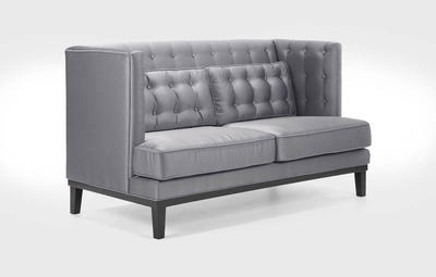 Noho Loveseat (Silver Satin Fabric) - [LC10062SIL]