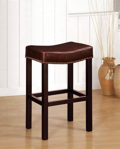 Tudor Backless Barstool (Antique Brown Leather) - [LCMBS013BABC30]