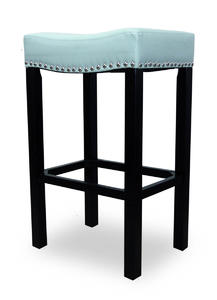 Tudor Barstool (Blue Bonded Leather & Chrome Nail) - [LCMBS013BASB30]