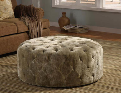 Victoria Round Ottoman (Moss Green) - [LC5005OTMO]